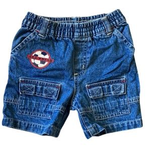 Faded Glory SHORTS toddler blue denim Jean ALL STAR cargo vintage